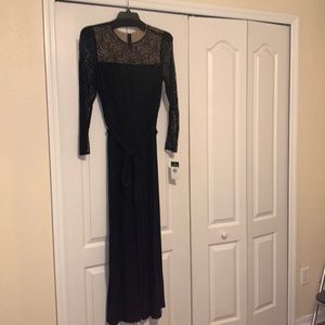 Lauren Ralph Lauren Black Lace Top Jumpsuit Size 14 W NWT